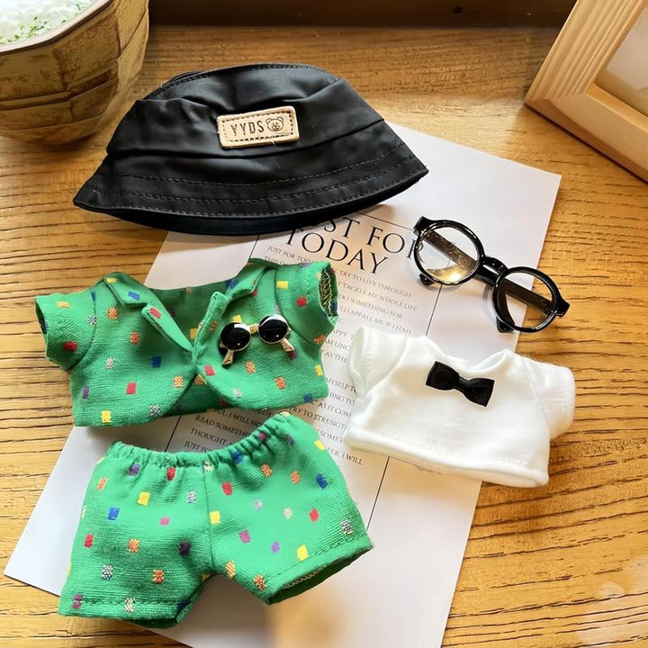 Labubu Clothes Doll Accessories, Labubu Outfit Suit Set 5 Pieces Suitable for 6.7 inch Doll Labubu Dress-up Replacement(No Doll) Pralena