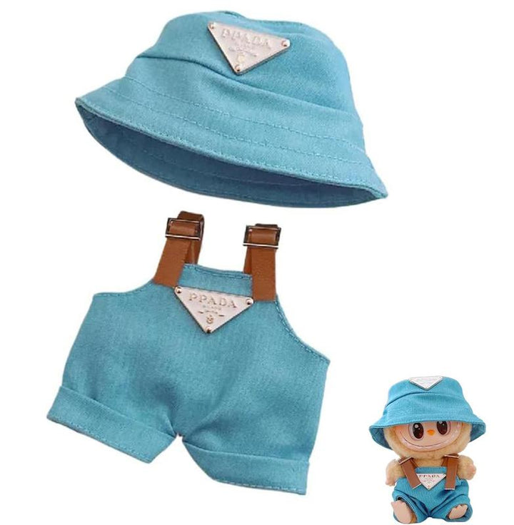 6.7inch Labubu Clothes Set, Hat & Overalls Set for 17cm Labubu Accessories Suit, Cute Clothes for Labubu Dress up Unique Style Pralena
