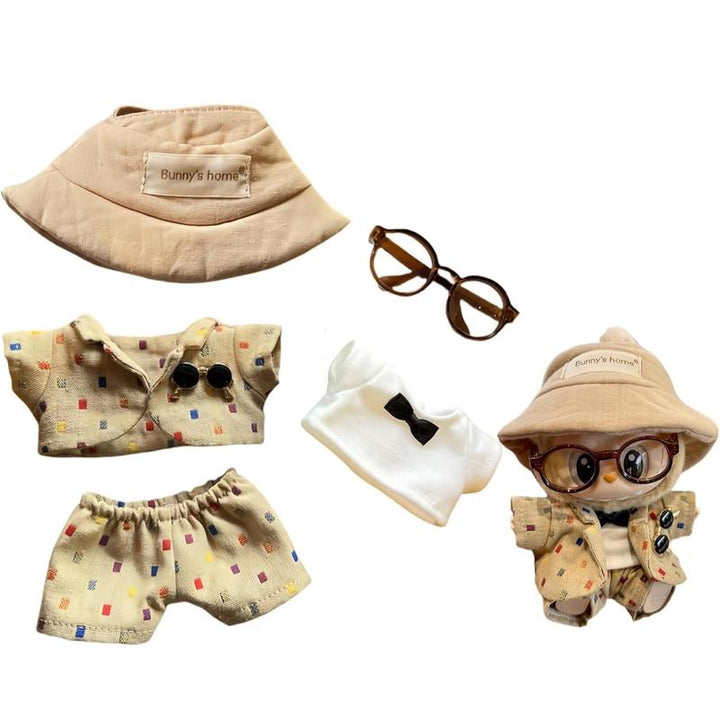 Labubu Clothes Doll Accessories, Labubu Outfit Suit Set 5 Pieces Suitable for 6.7 inch Doll Labubu Dress-up Replacement(No Doll) Pralena