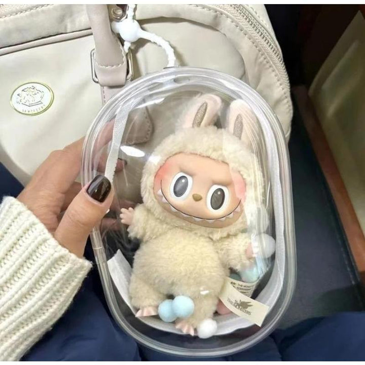 Transparent Monster Protective Shell Labubu V2 Dust Bag Necklace Pendant Vinyl Doll Accessories Storage Box (only box) Pralena