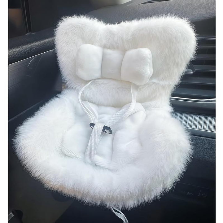 Labubu Car Seat for Dolls with Soft Furry Cushion, Air Vent Clip and Desktop Stand, Cute and Functional Car Ornament for Labubu Fans and Doll Collectors Pralena