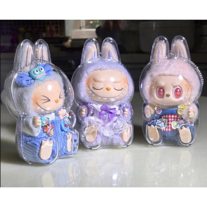 Transparent Monster Protective Shell Labubu V2 Dust Bag Necklace Pendant Vinyl Doll Accessories Storage Box (only box) Pralena