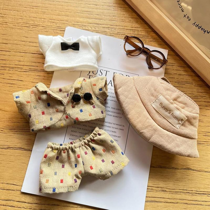 Labubu Clothes Doll Accessories, Labubu Outfit Suit Set 5 Pieces Suitable for 6.7 inch Doll Labubu Dress-up Replacement(No Doll) Pralena