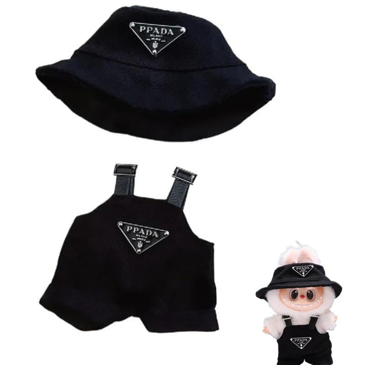6.7inch Labubu Clothes Set, Hat & Overalls Set for 17cm Labubu Accessories Suit, Cute Clothes for Labubu Dress up Unique Style Pralena