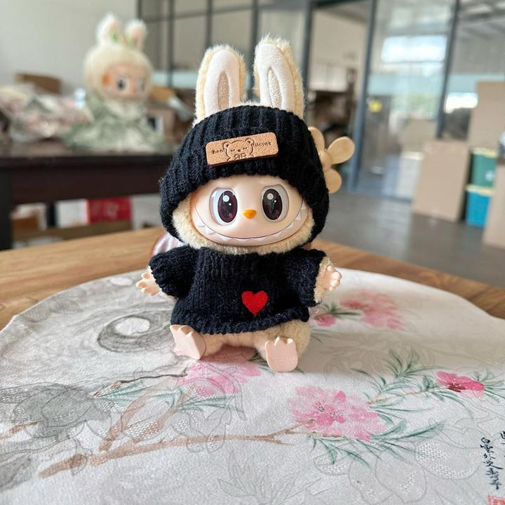 2 sets labubu clothing, exquisite labubu love sweater, hand-knitted sweater, suitable for 6.7in labubu dolls, labubu accessories Pralena