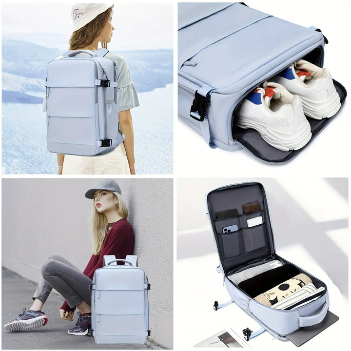 Spacious Women's Backpack with Shoe Compartment, USB Charging Port & Laptop Sleeve – Stylish & Practical for Travel, Work & Daily Use Pralena