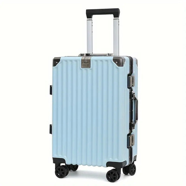 Solid Color Hard Shell Luggage Case, Lightweight Multifunctional Trolley Case For Outdoor Trip, Business Trip Suitcase Pralena