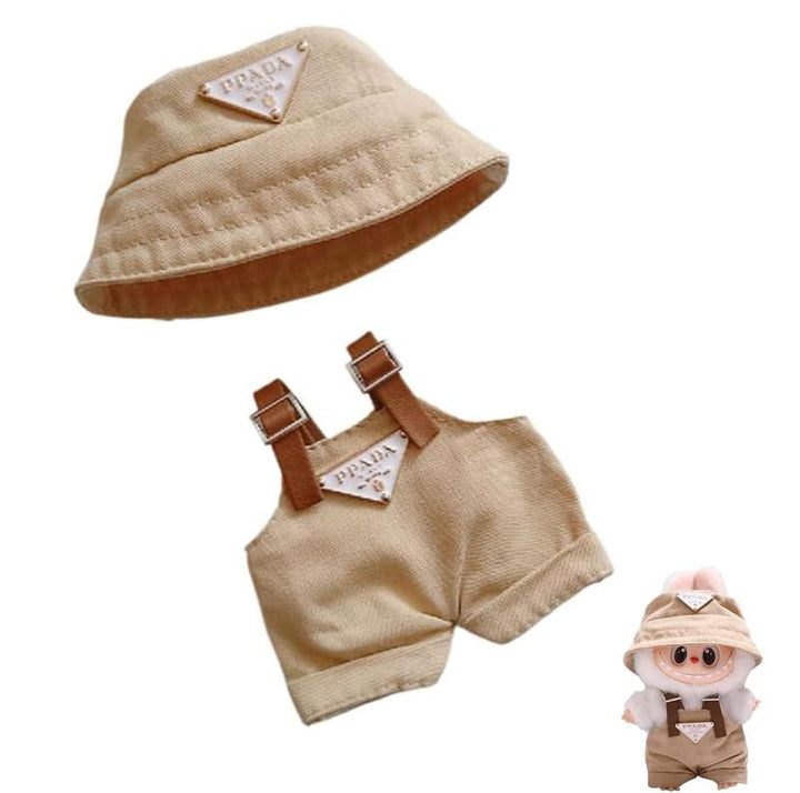6.7inch Labubu Clothes Set, Hat & Overalls Set for 17cm Labubu Accessories Suit, Cute Clothes for Labubu Dress up Unique Style Pralena