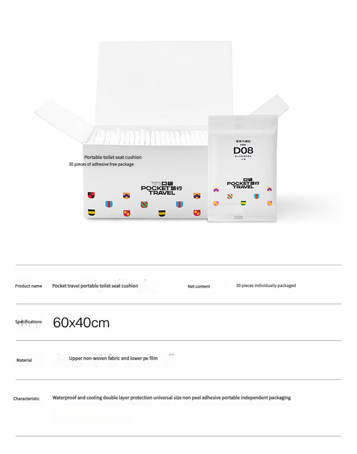 High-End Portable Toilet Seat Covers 30 Sheets Per Box, Comfortable Travel Hygiene Solution, Durable and Easy to Use Bathroom Accessories Pralena