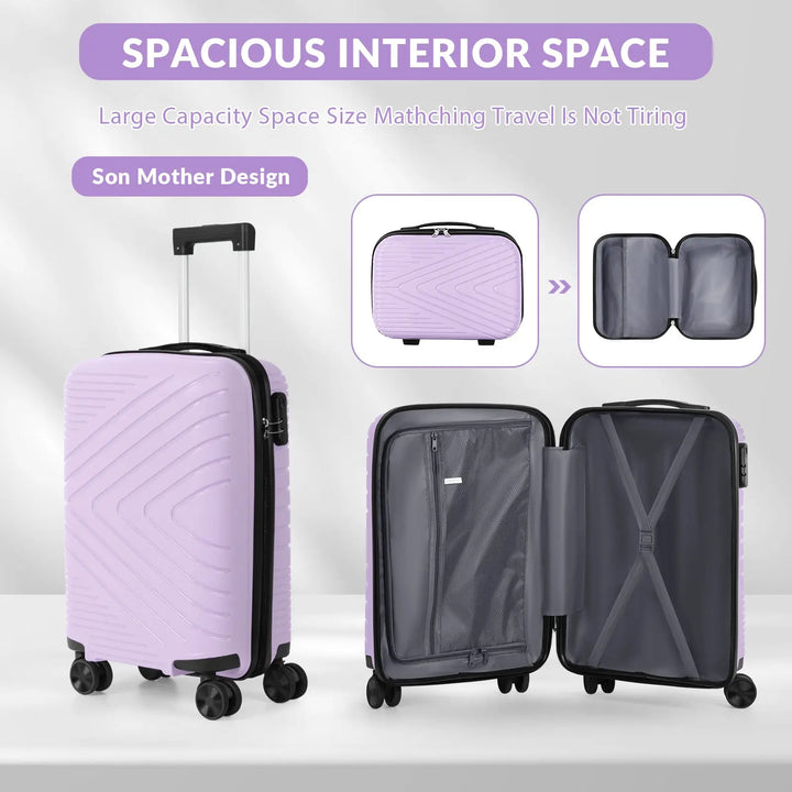 Luggage Set 2PCS Suitcase PP Carry On Luggage with Spinner Wheels, TSA Lock, 2-Piece Set(14/20) Pralena