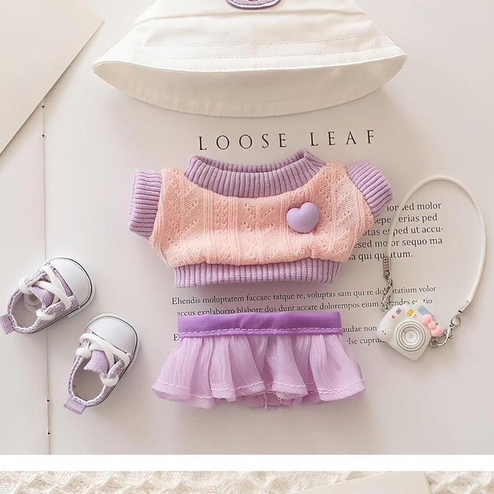 Labubu Clothes Doll Accessories, Labubu Outfit Suit Set 5 Pieces Suitable for 6.7 inch Doll Labubu Dress-up Replacement(No Doll) Pralena