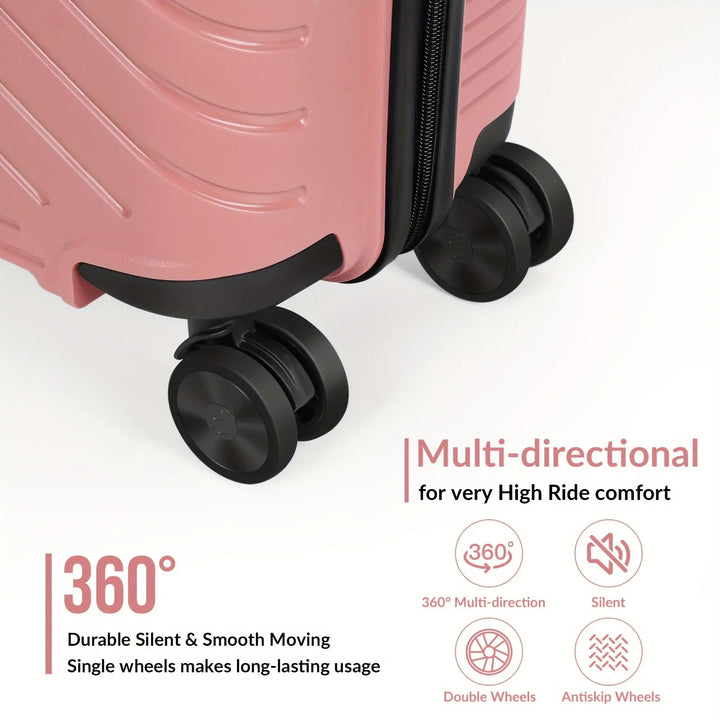 2pcs Lightweight Carry-On Luggage With Cosmetic Bag Set, ABS Material Suitcase With Aluminum Alloy Handle Pralena