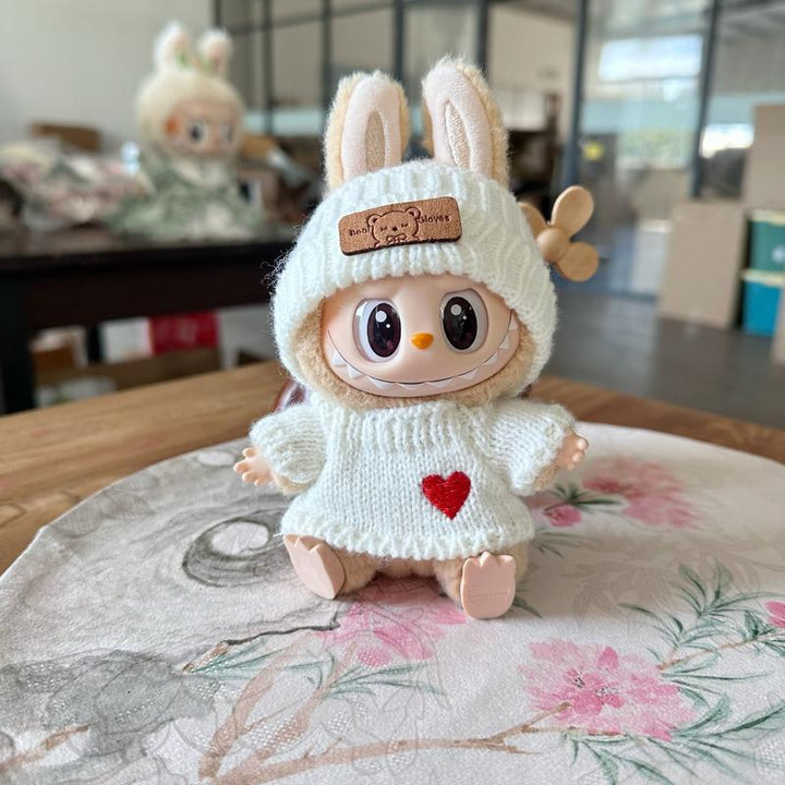 2 sets labubu clothing, exquisite labubu love sweater, hand-knitted sweater, suitable for 6.7in labubu dolls, labubu accessories Pralena