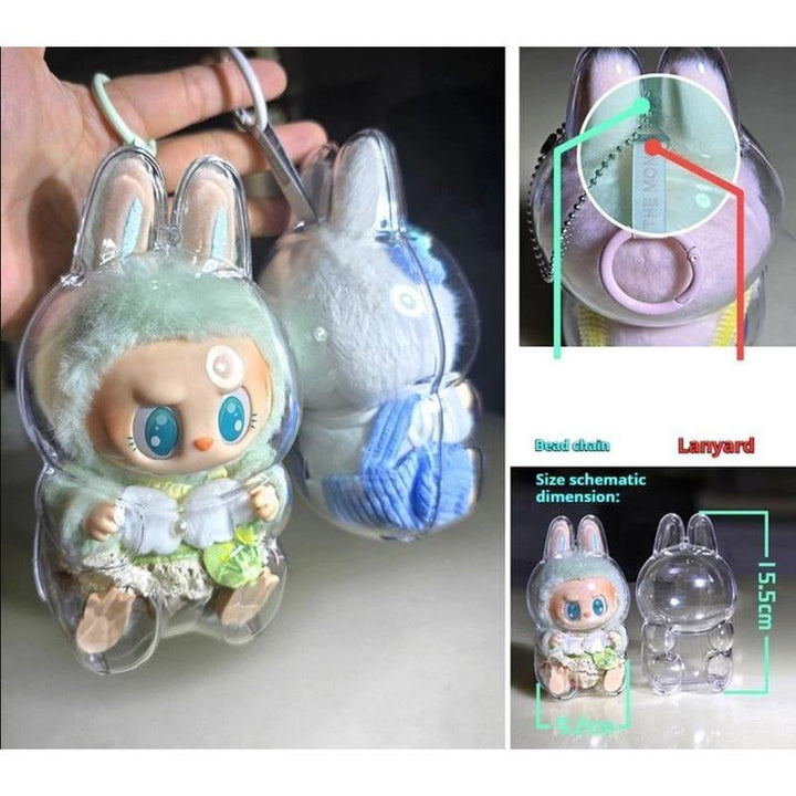Transparent Monster Protective Shell Labubu V2 Dust Bag Necklace Pendant Vinyl Doll Accessories Storage Box (only box) Pralena
