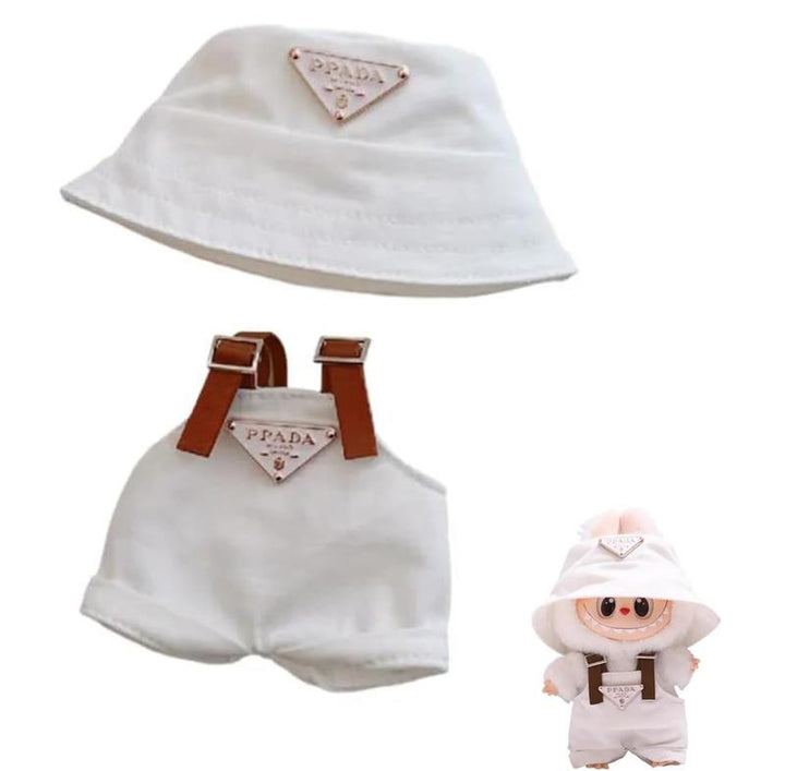 6.7inch Labubu Clothes Set, Hat & Overalls Set for 17cm Labubu Accessories Suit, Cute Clothes for Labubu Dress up Unique Style Pralena