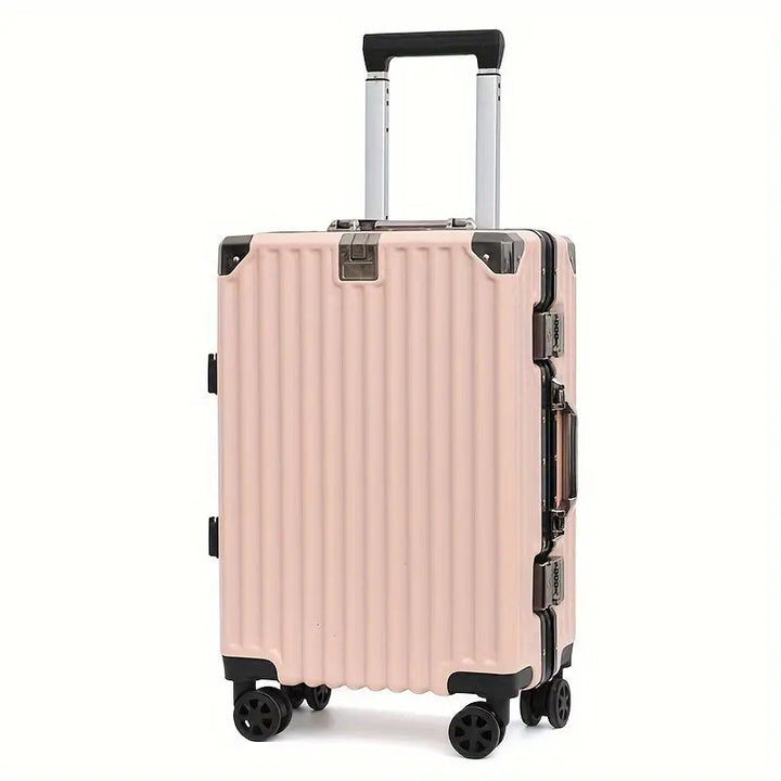 Solid Color Hard Shell Luggage Case, Lightweight Multifunctional Trolley Case For Outdoor Trip, Business Trip Suitcase Pralena