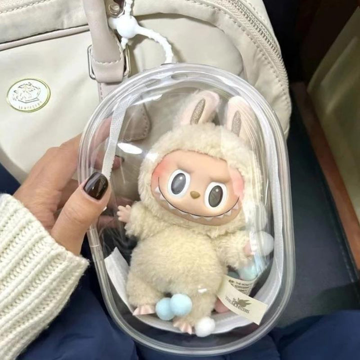 Transparent Monster Protective Shell Labubu V2 Dust Bag Necklace Pendant Vinyl Doll Accessories Storage Box (only box) Pralena