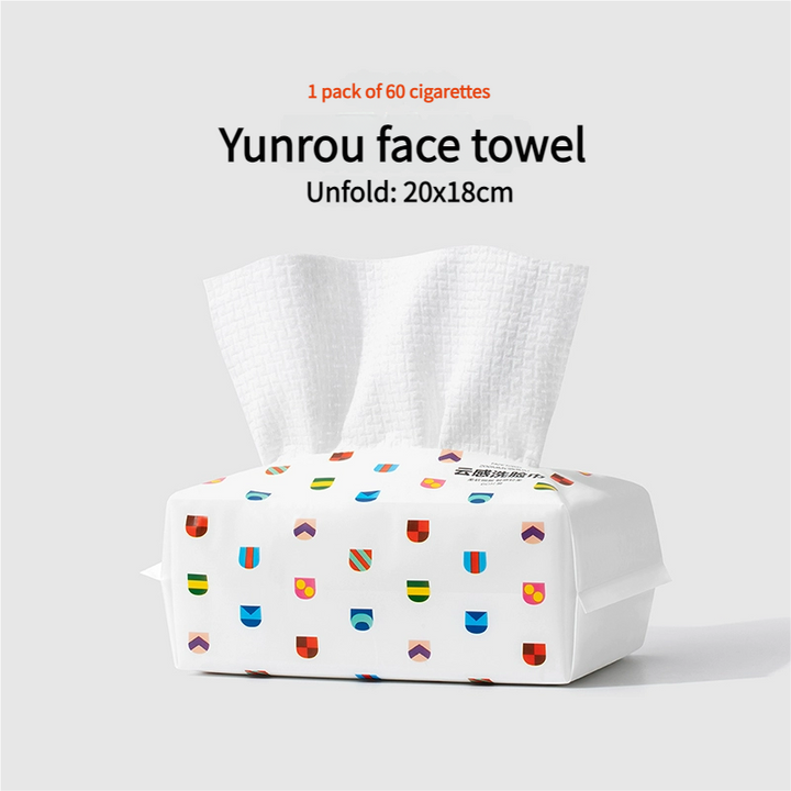 High-End Drawstring Facial Wipes 60 Sheets, Soft Cleansing Towels for Face Cleaning, Gentle Exfoliating Wipes for Daily Use Pralena