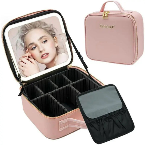 Pralena Makeup Bag with LED Mirror(BLACK) Pralena