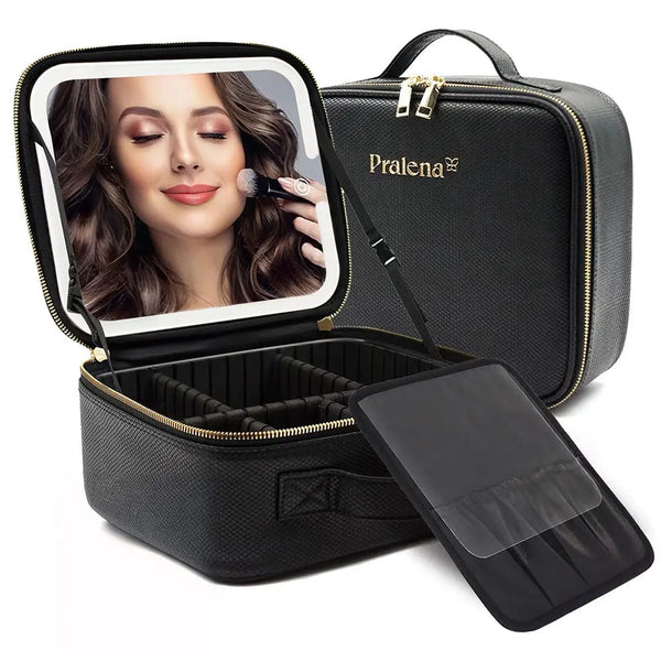 Pralena Travel Makeup Bag with LED Mirror Pralena